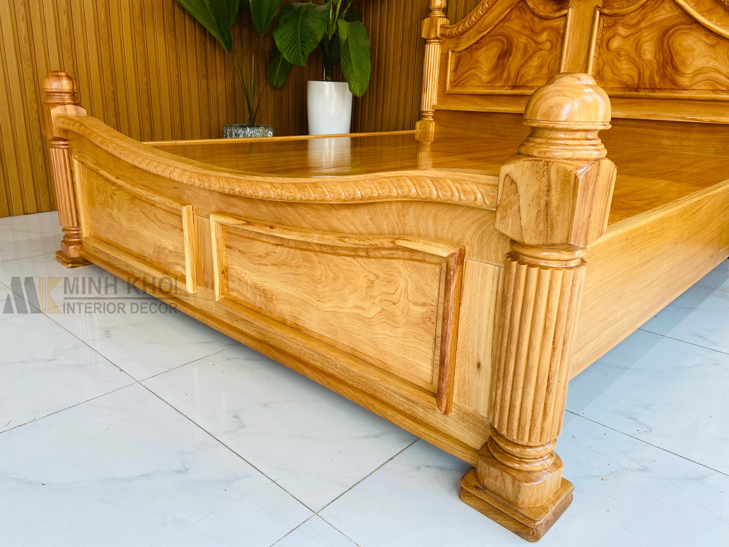 Giường Ngủ Gỗ Gõ Đỏ 1m8 - GN435