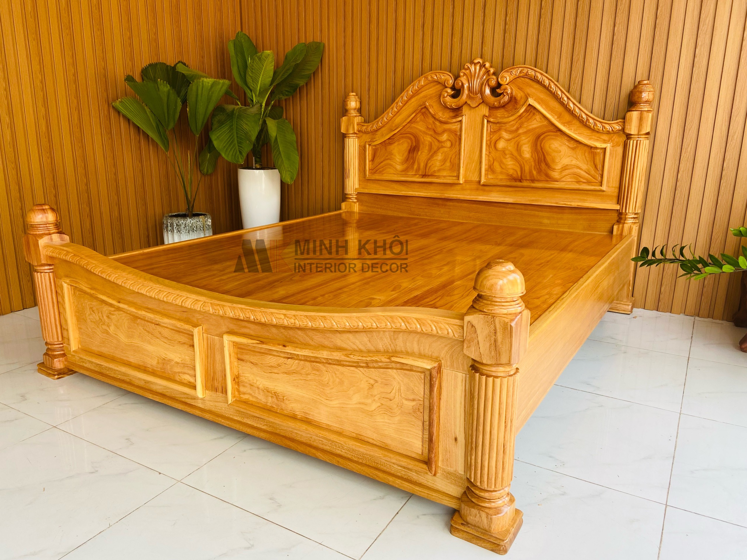 Giường Ngủ Gỗ Gõ Đỏ 1m8 - GN435