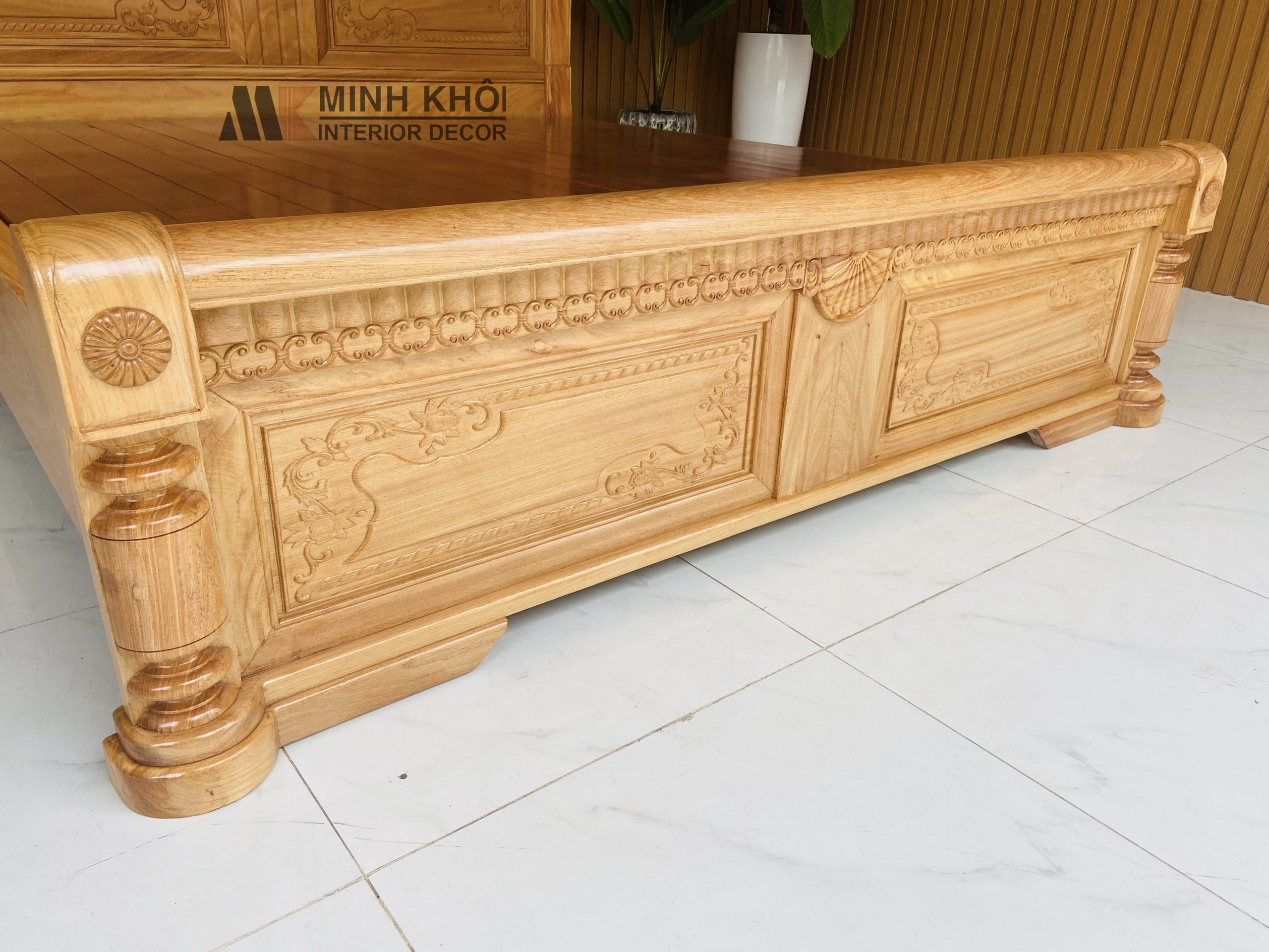 Giường ngủ gỗ gõ đỏ hiện đại - GN1023