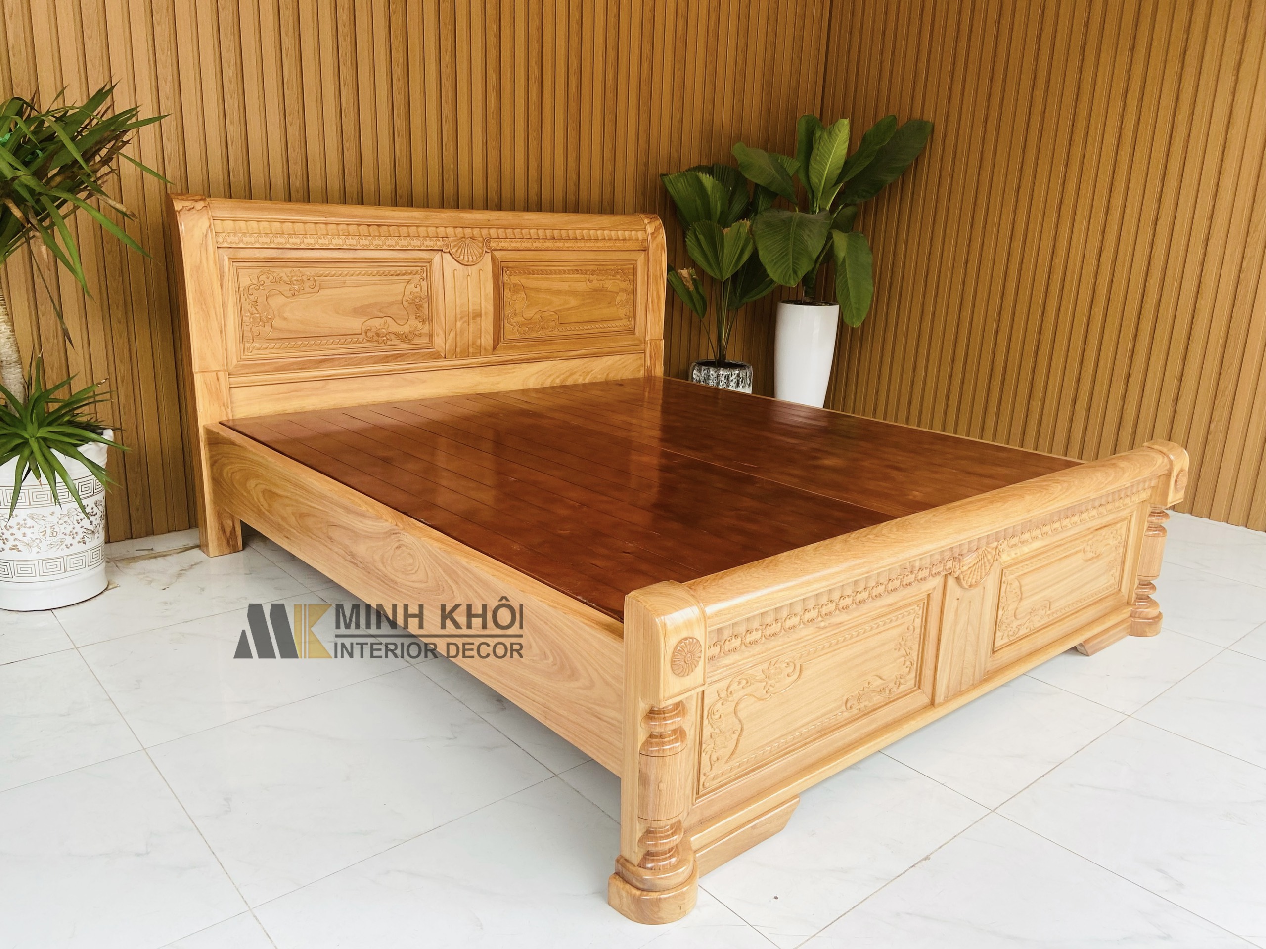 Giường ngủ gỗ gõ đỏ hiện đại - GN1023