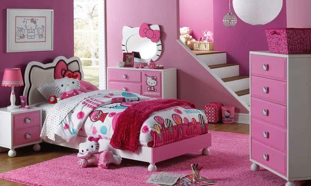 Giường ngủ Hello Kitty đẹp cho bé gái