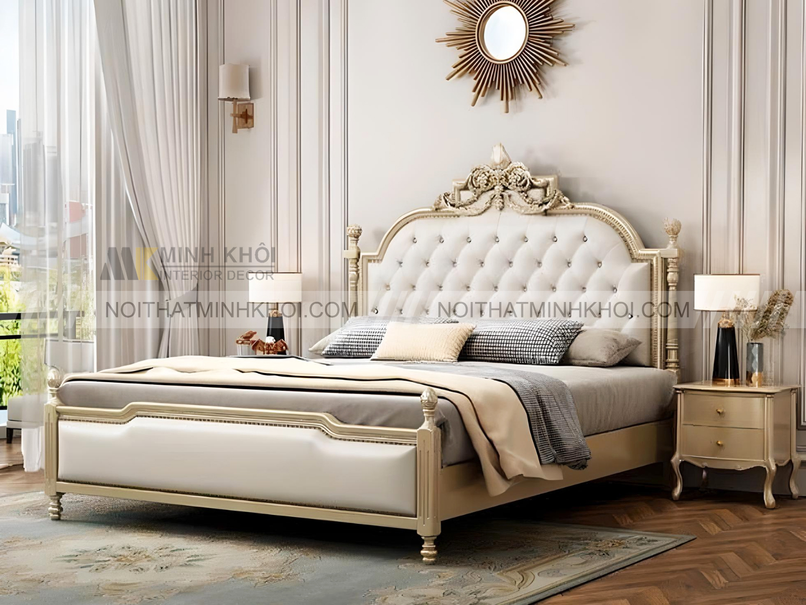 Giường Ngủ Hiện Đại Bọc Da Cao Cấp - GN1311