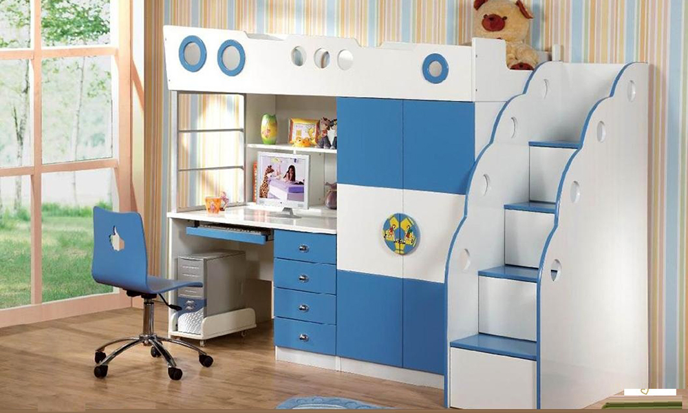 Giường ngủ kết hợp bàn học hoạt hình