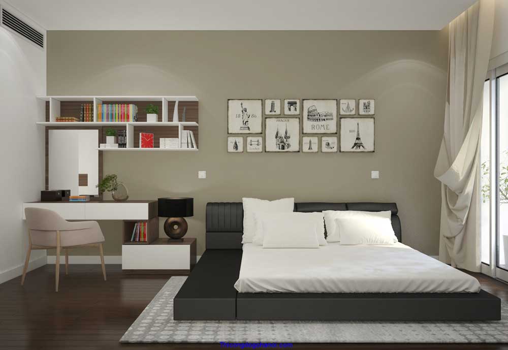 15+ Mẫu Giường Ngủ Kết Hợp Bàn Trang Điểm Cao Cấp