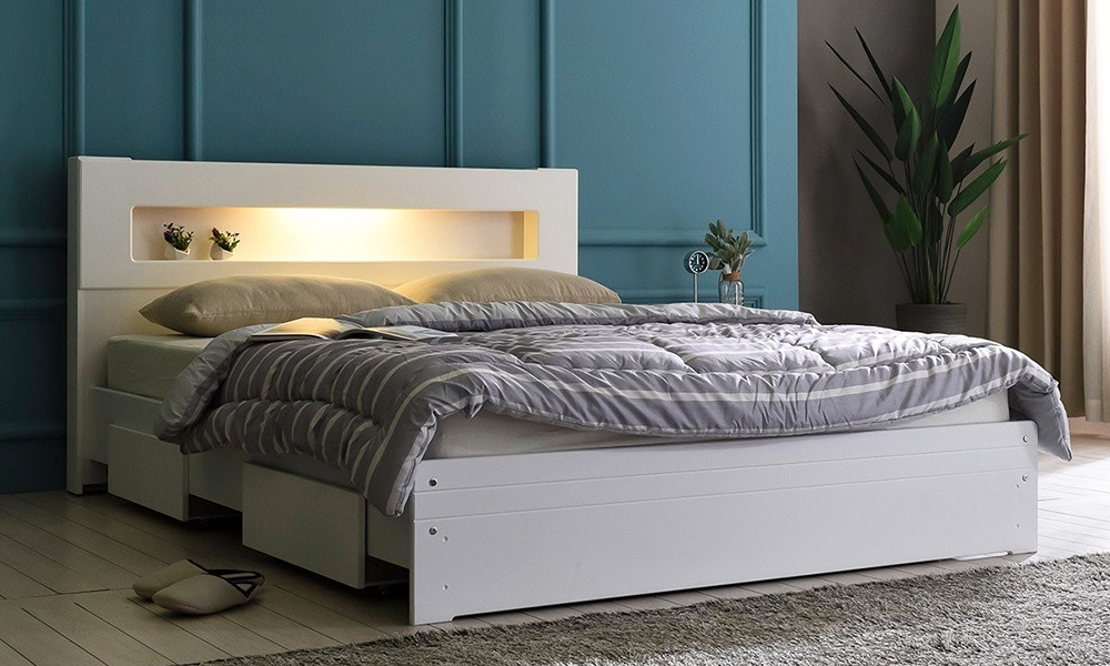 Giường ngủ kiểu Hàn Quốc có đèn LED
