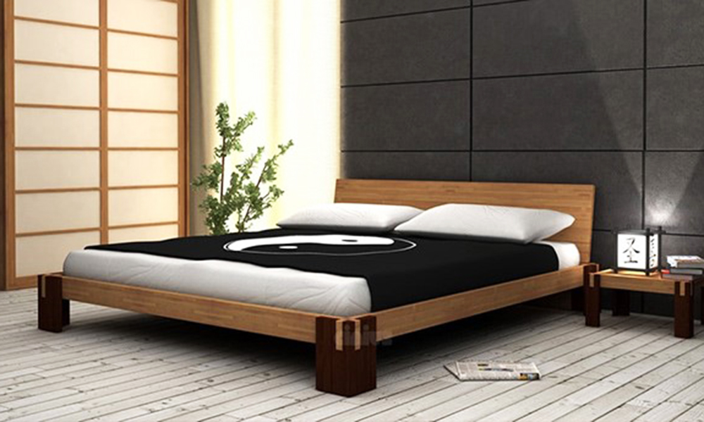 Giường kiểu Nhật có tựa đầu cao để gia chủ có thể thoải mái tựa lưng vào khi sử dụng