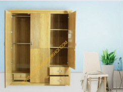 Tủ Quần Áo Gỗ MFC Vân Sồi/Xoan Đào Ngoại Cỡ TA037