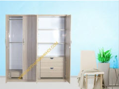 Tủ Quần Áo Gỗ MFC Vân Sồi/Xoan Đào Ngoại Cỡ TA037