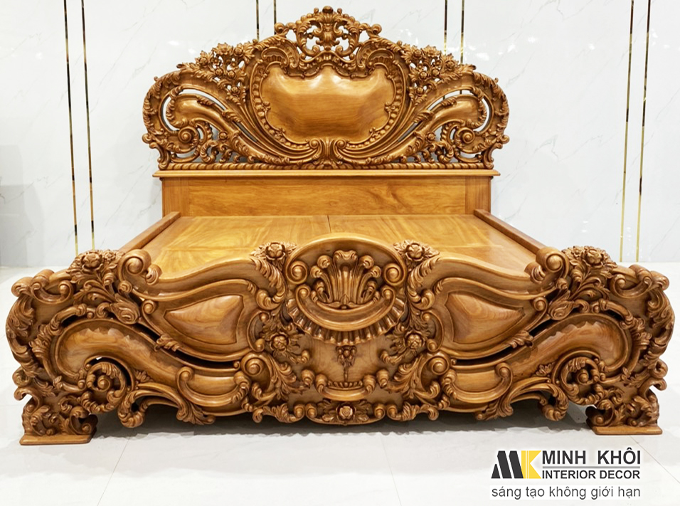 Giường Ngủ Bán Cổ Điển Gõ Đỏ