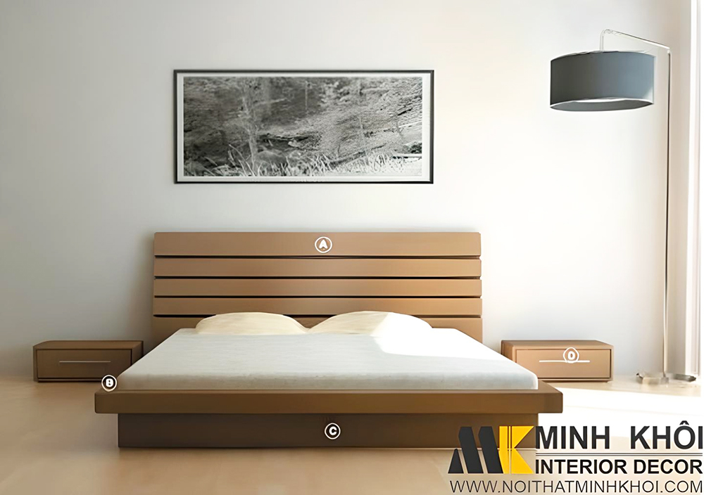 Giường Ngủ Thiết Kế Kiểu Nhật Gỗ Sồi 1m6 - GN204