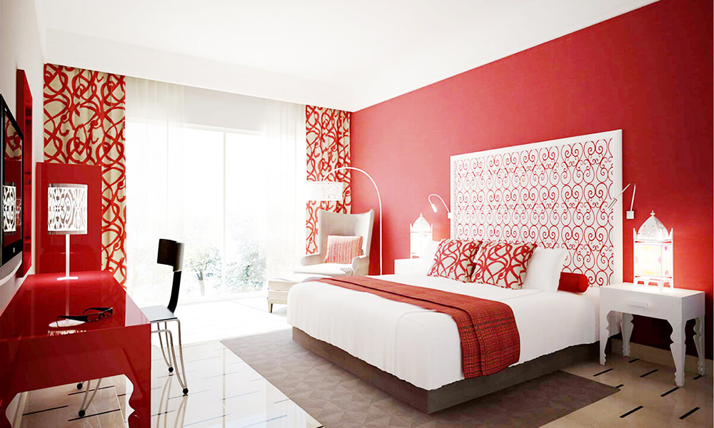 Giường ngủ tông màu đỏ