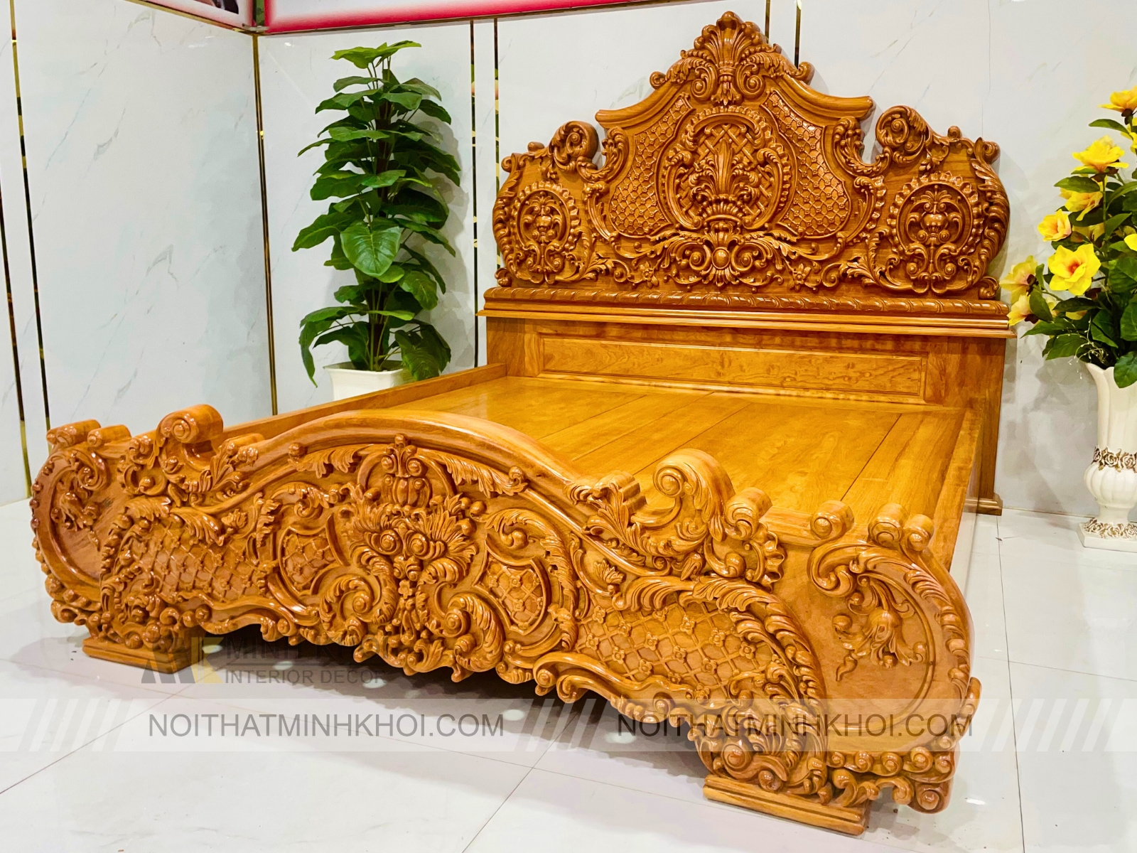 Giường Tân Cổ Điển Gõ Đỏ Đẳng Cấp - GN940