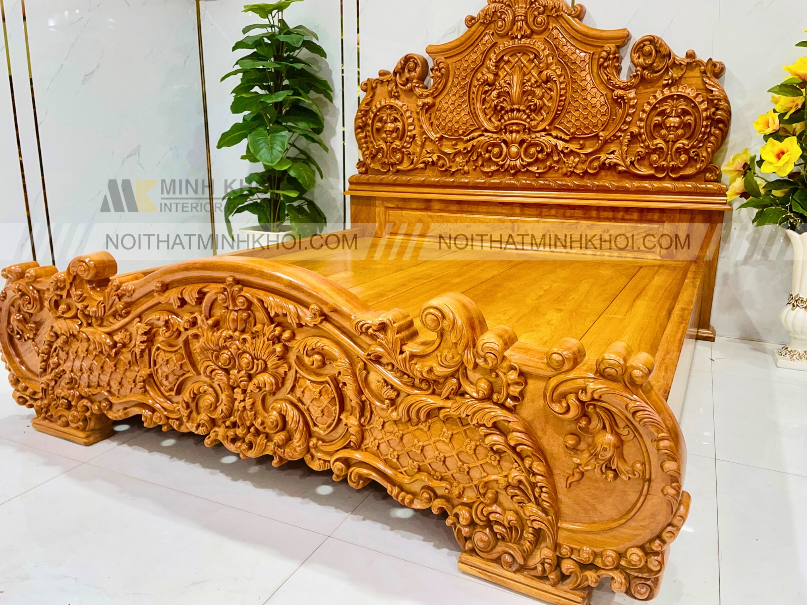 Giường Tân Cổ Điển Gõ Đỏ Đẳng Cấp - GN940