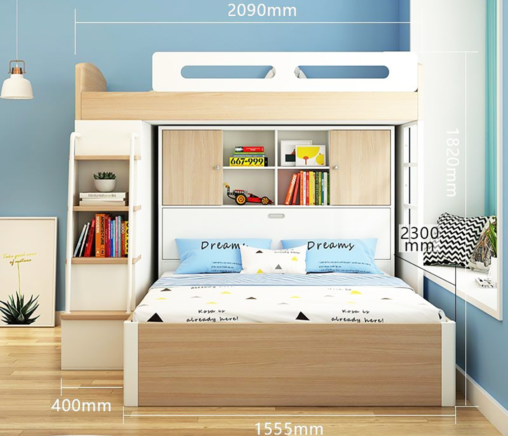 Giường tầng đa năng tiện ích cho bé trai