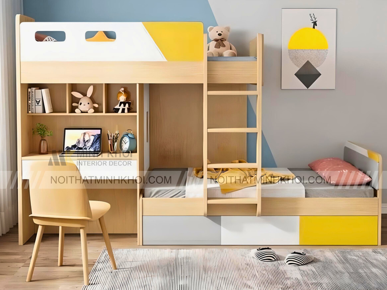 Giường Tầng MDF Hiện Đại Thông Minh - GT303