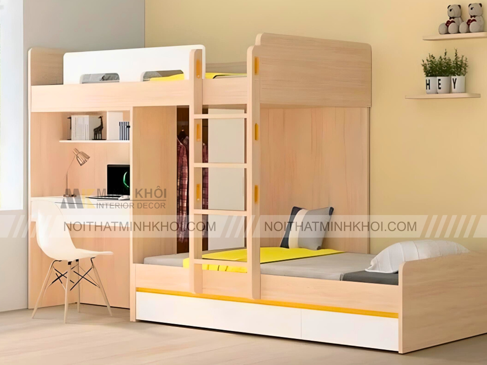 Giường Tầng MDF Hiện Đại Thông Minh - GT303