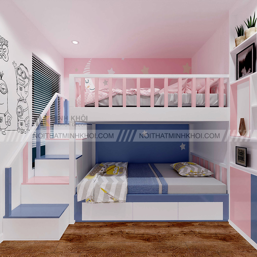 Giường tầng thông minh cho bé gái