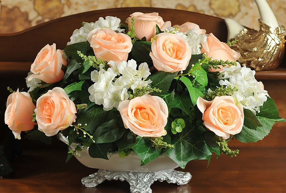hoa để bàn ăn đẹp - Hoa Hồng