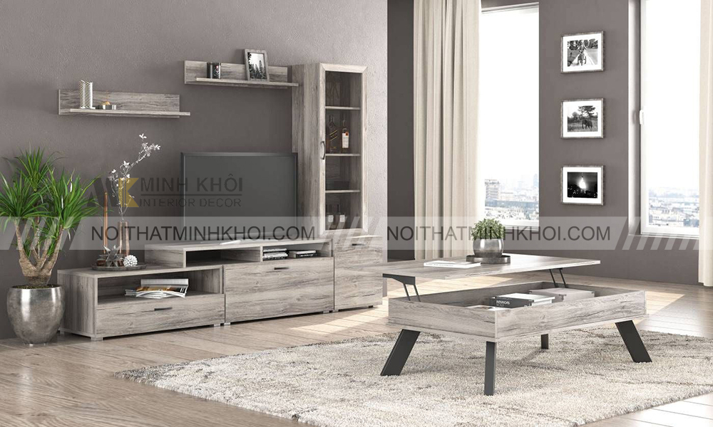 Kệ tivi chữ L gỗ công nghiệp