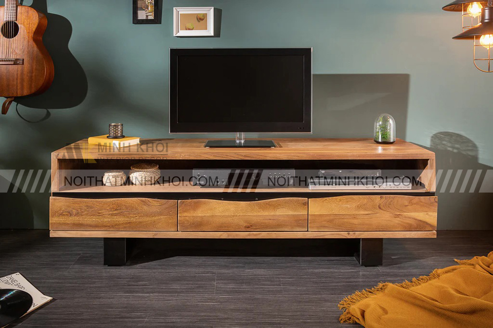 Kệ tivi gỗ keo nguyên khối