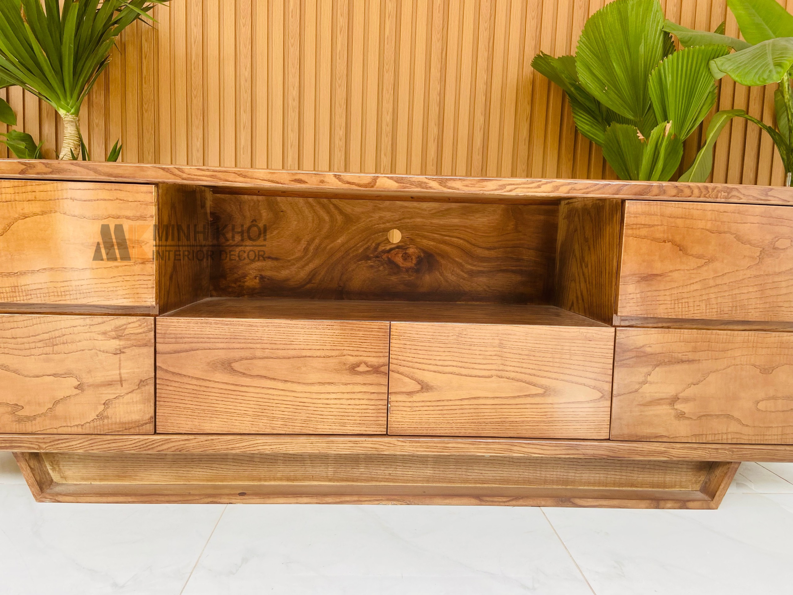 Kệ tivi gỗ sồi màu óc chó 2m - KTV923