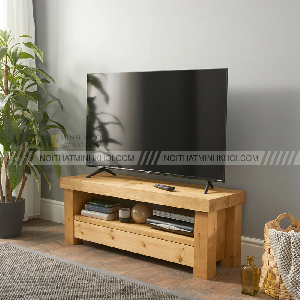 Kệ tivi gỗ sồi nguyên khối