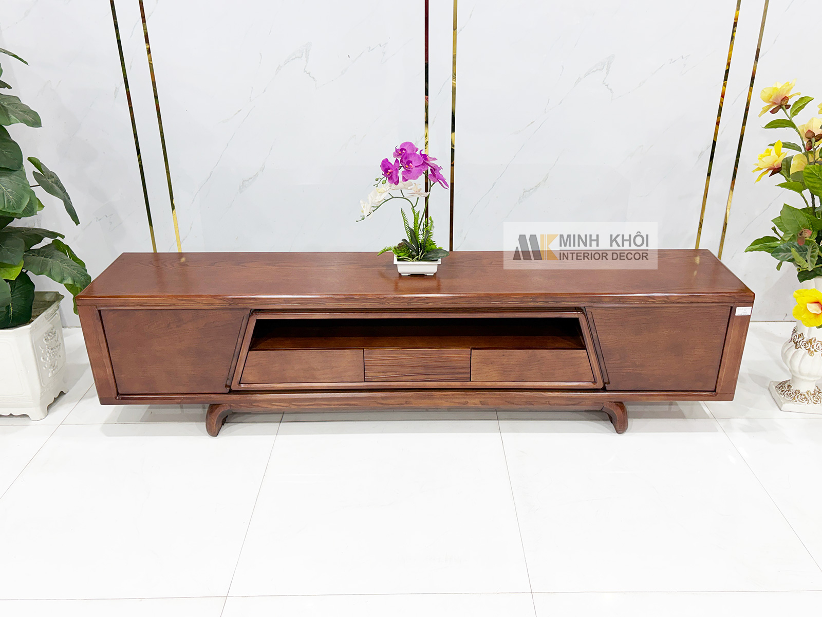Kệ Tivi Phòng Khách Gỗ Sồi Phủ Óc Chó - KTV915