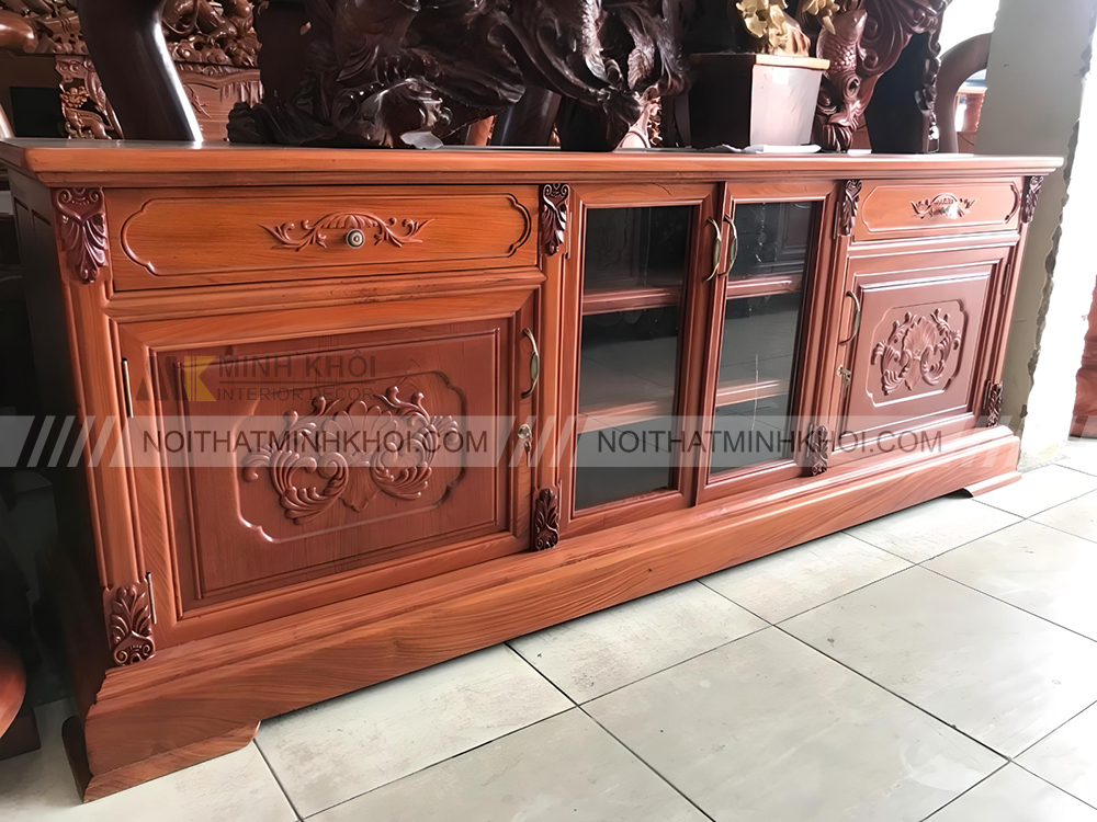 Kệ tivi đẹp gỗ hương đá - KTV881