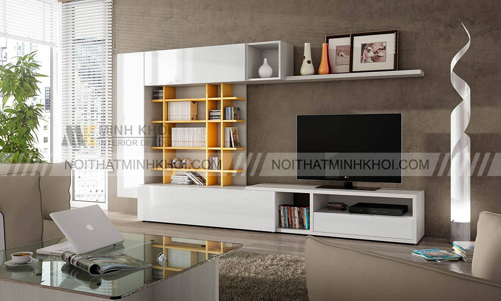Kệ tivi kết hợp tủ trang trí thiết kế hiện đại