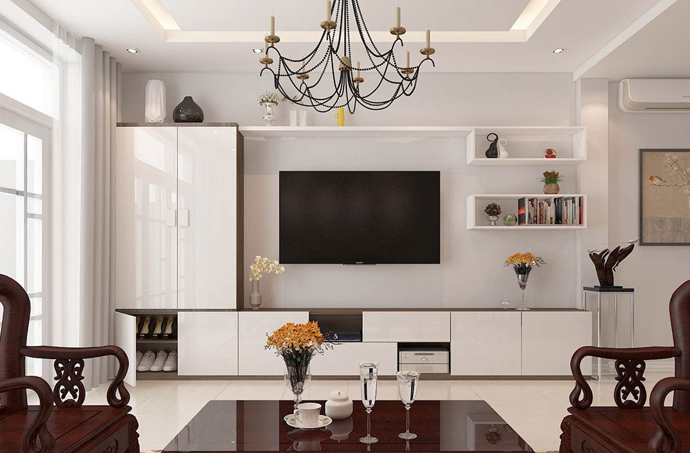 10+ Mẫu Kệ Tivi Kiêm Tủ Giày Đẹp Tiết Kiệm Không Gian