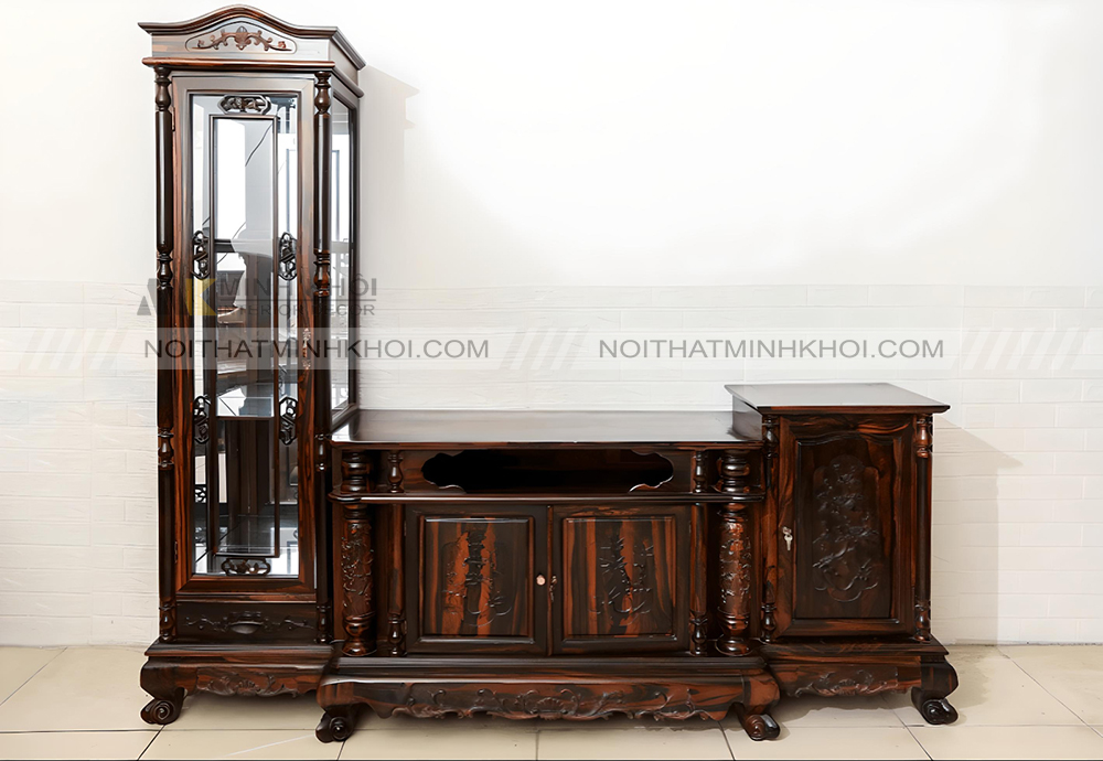 Kệ tivi lệch trái phong cách cổ điển