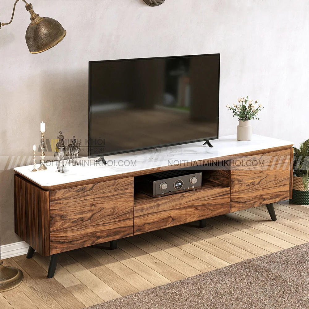 Kệ tivi nguyên khối dài đơn giản