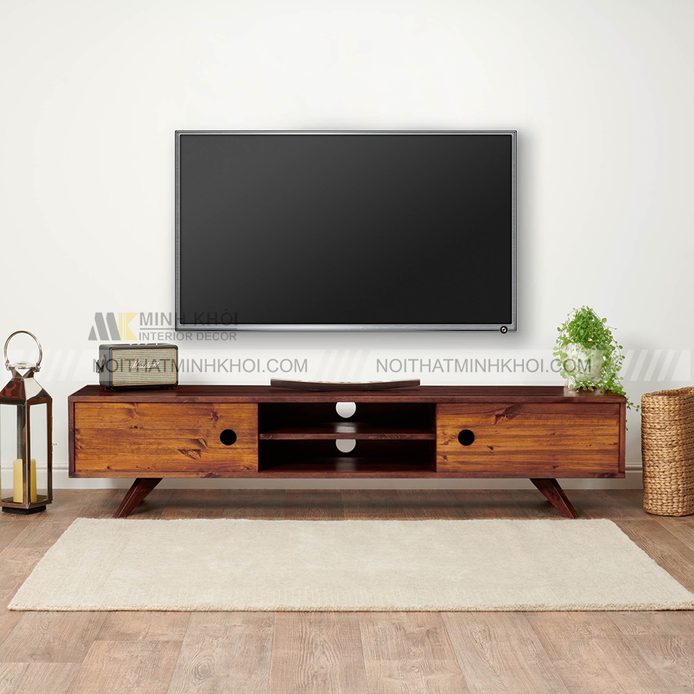 Kệ tivi nguyên khối gỗ gõ đỏ