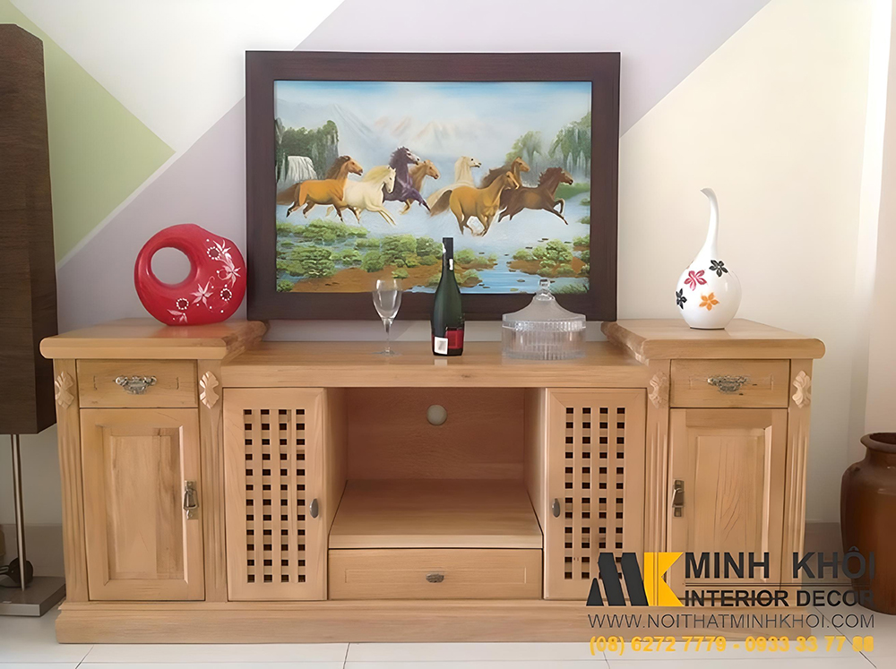 Kệ tivi gỗ sồi - KTV228