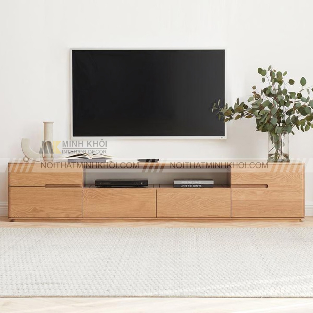 Kệ tivi gỗ sồi không chân