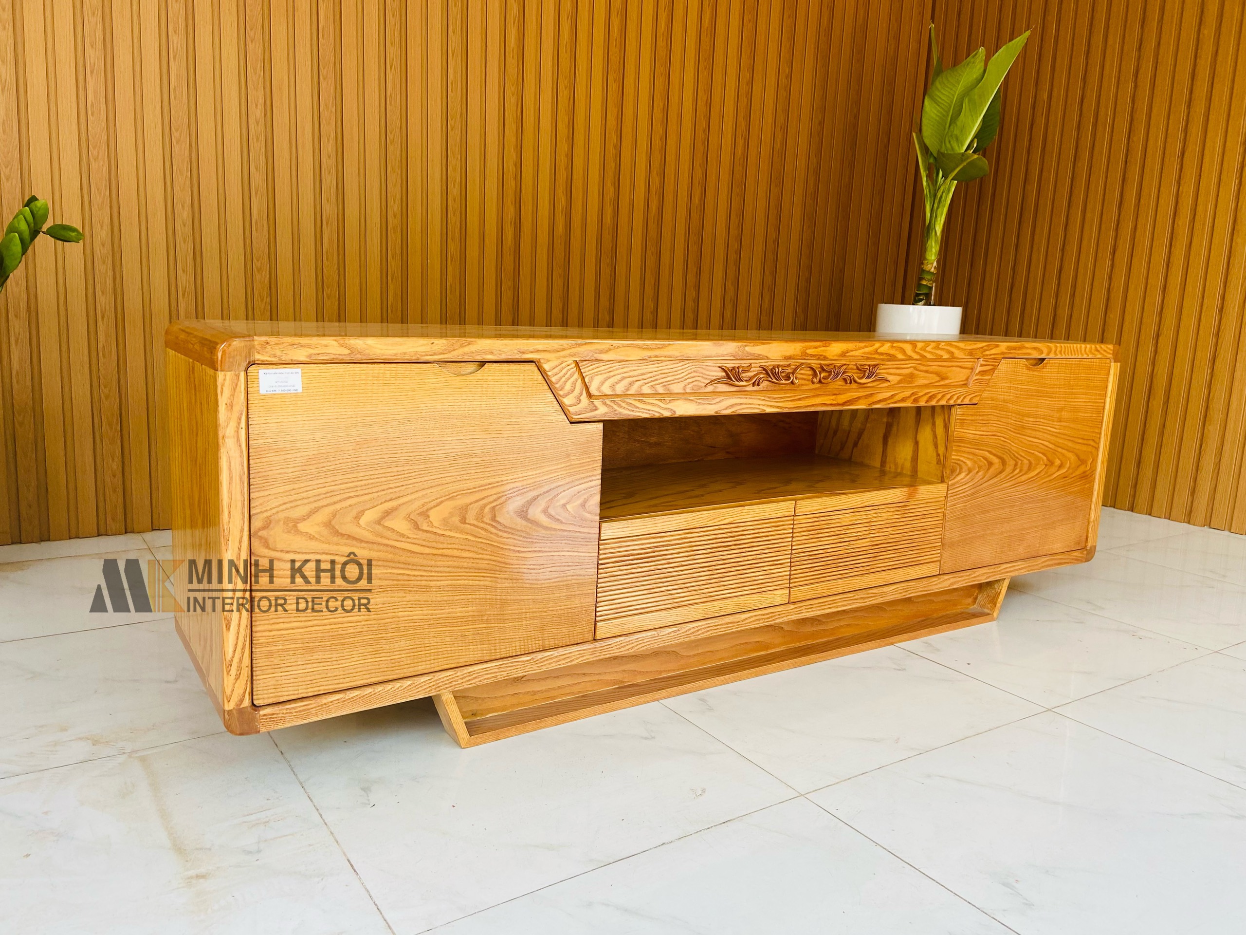 Kệ Tivi Sồi Màu Hạt Dẻ 2m - KTV138