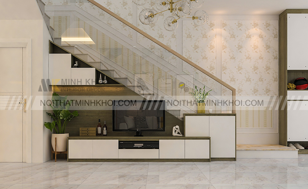 Kệ tivi thông minh gầm cầu thang