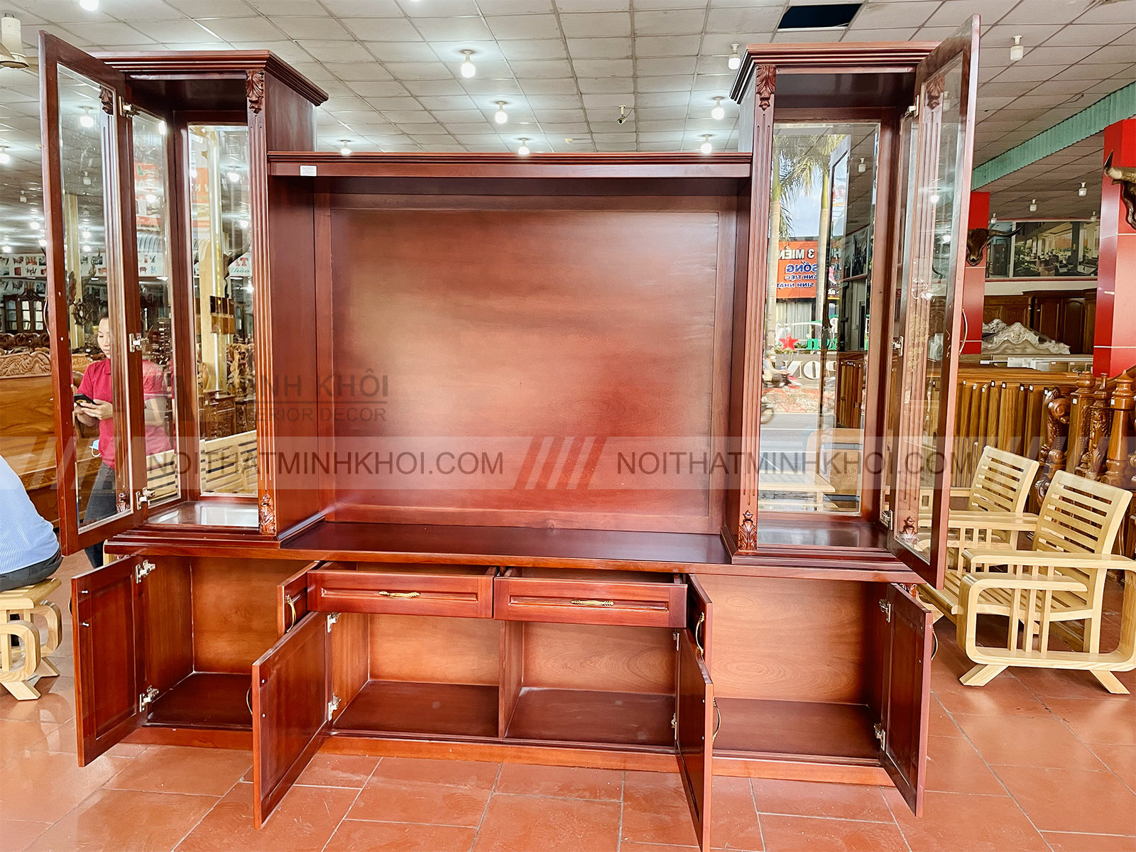 Kệ Tủ Tivi Gỗ Xoan Đào Sang Trọng - KTV938