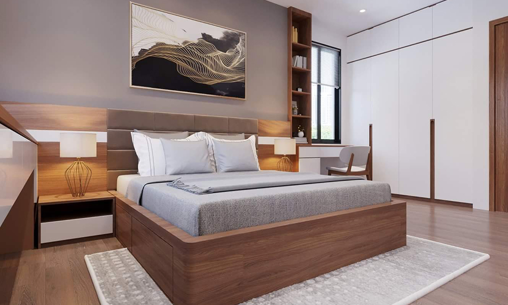 Không đặt giường ngủ hướng vào gương hay vật phản chiếu.