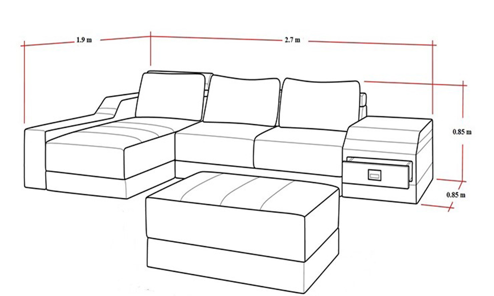 Kích thước ghế sofa chữ L