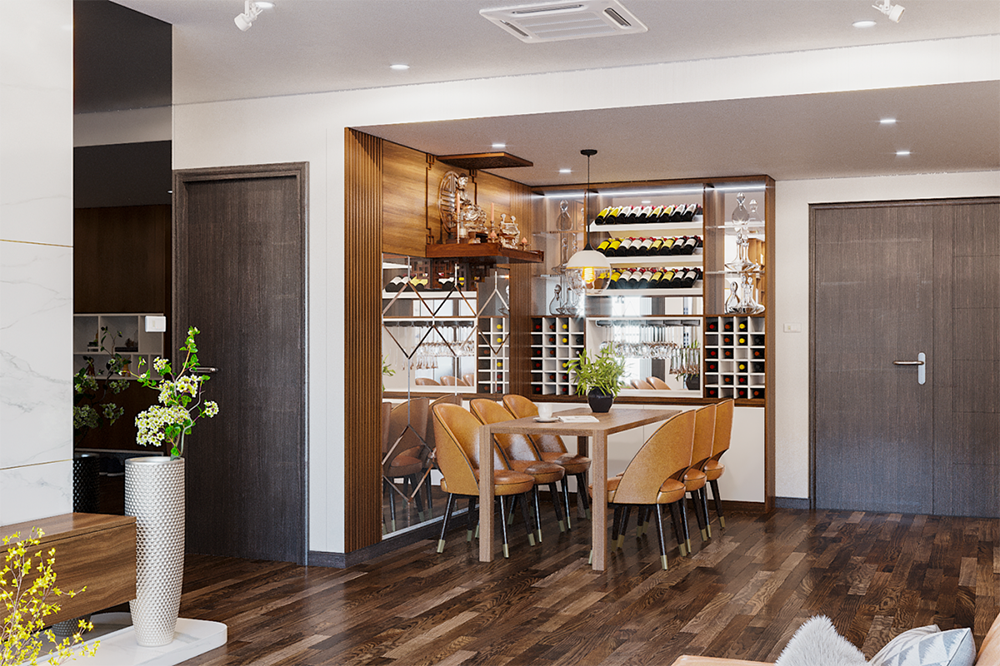 Lợi ích của tủ rượu âm tường phòng khách