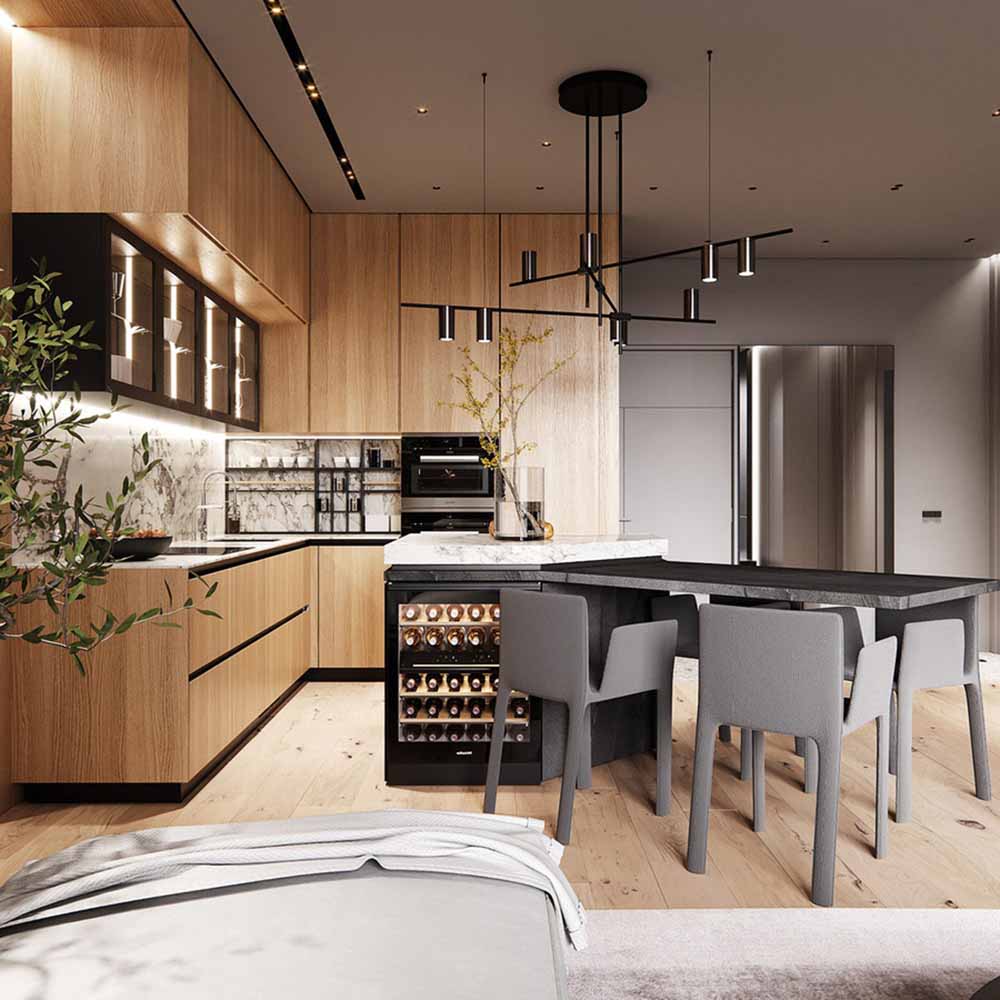 Bàn Ăn Kết Hợp Tủ Rượu Tiện Lợi Thiết Kế Mới Nhất 2023