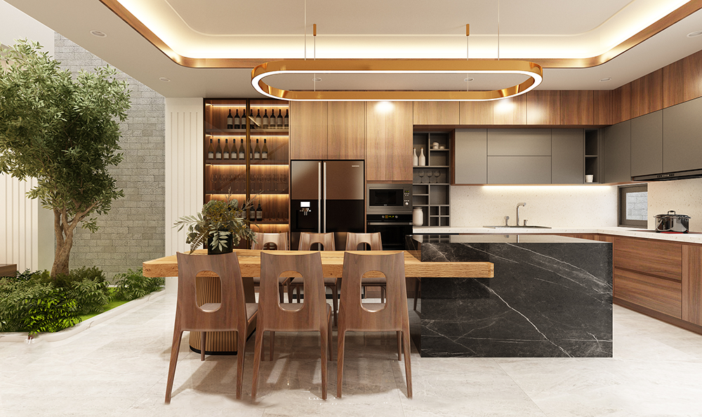 Bàn Ăn Kết Hợp Tủ Rượu Tiện Lợi Thiết Kế Mới Nhất 2023