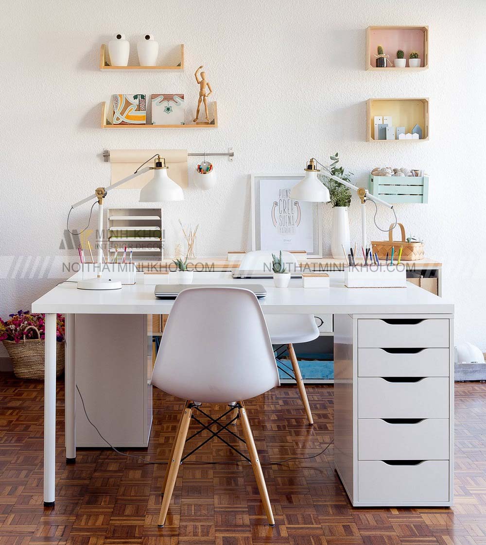 Mẫu bàn học gỗ công nghiệp