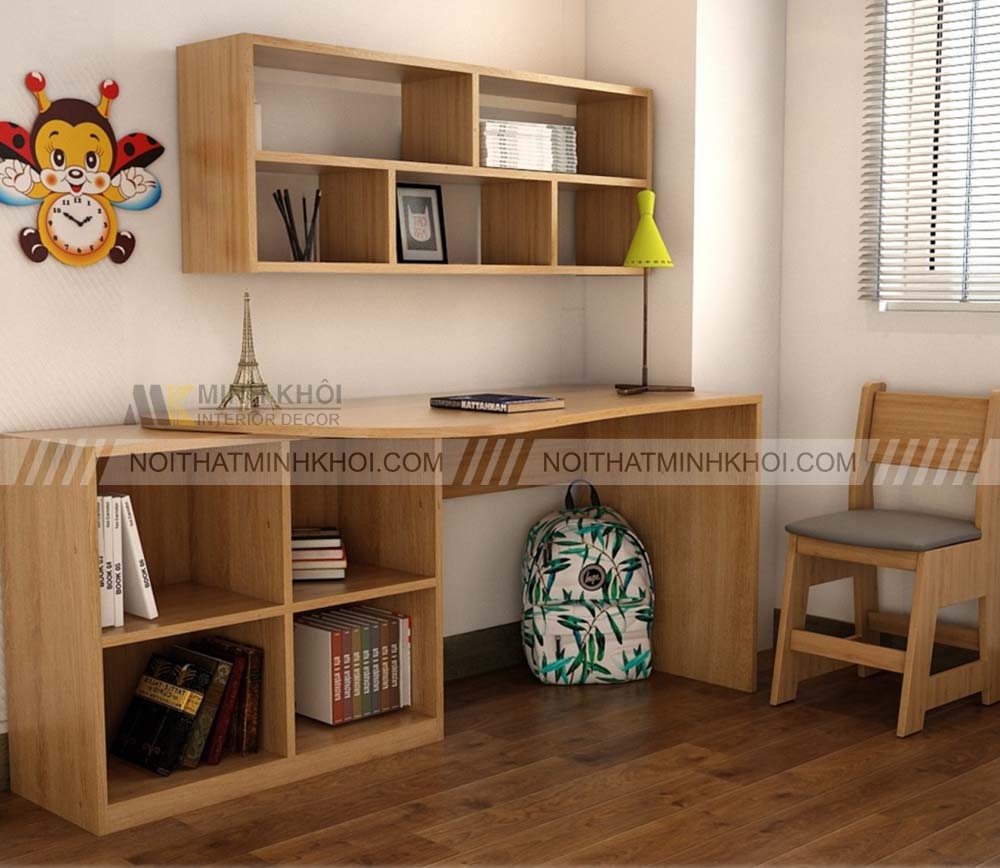Mẫu bàn học tích hợp nhiều ngăn hộc tủ