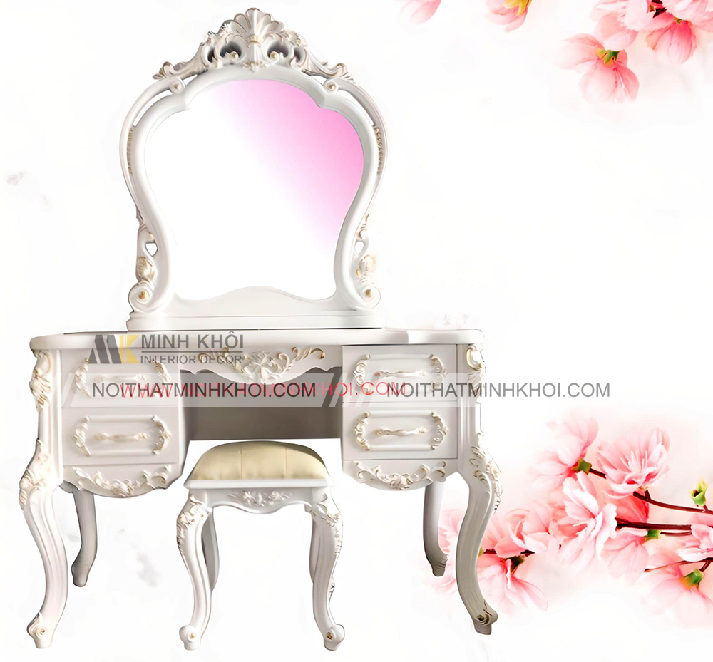 Bàn trang điểm màu trắng sang trọng - BTD906
