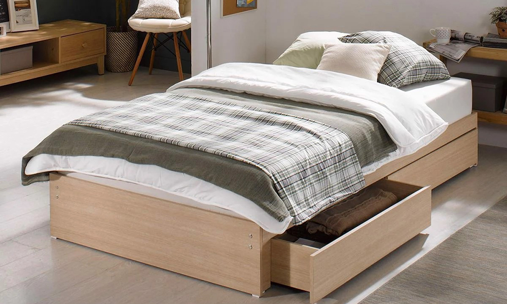 Mẫu giường ngủ đơn đa năng có hộc tủ