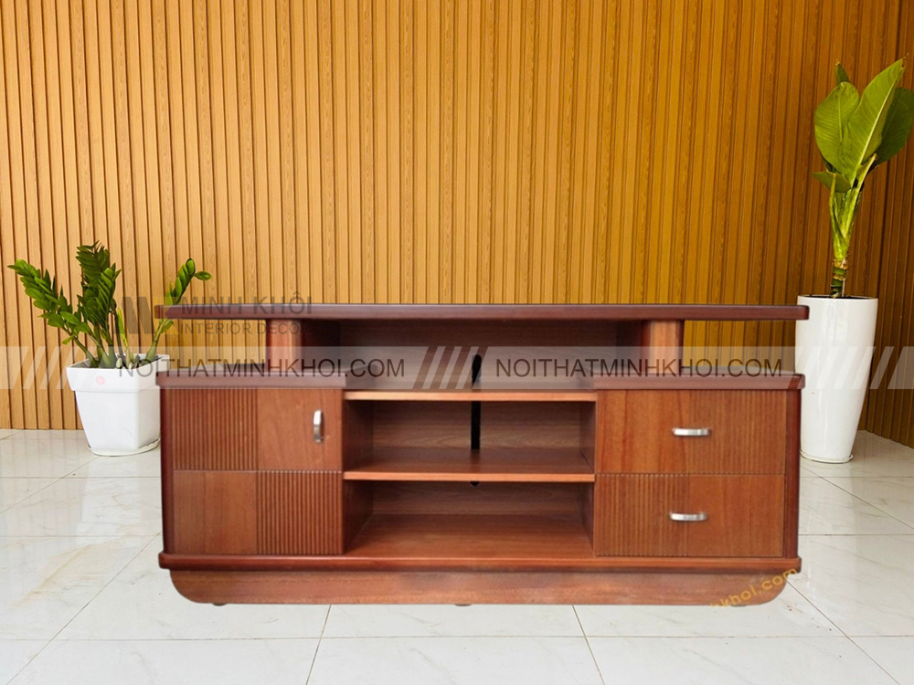 Kệ tivi gỗ công nghiệp MDF vân xoan đào hiện đại sang trọng