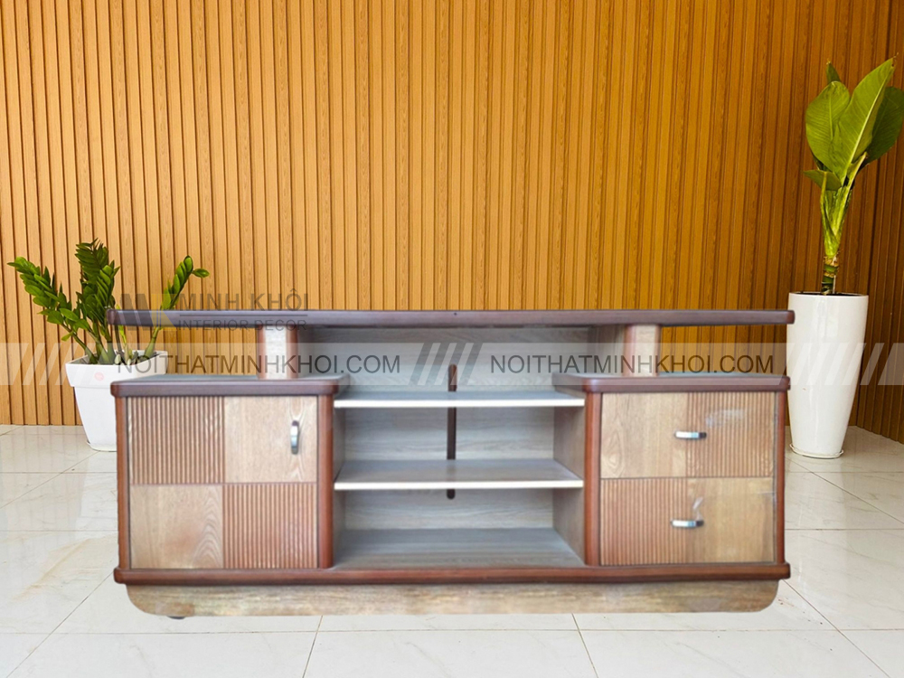 Kệ tivi gỗ công nghiệp màu vân sồi 1m6 trẻ trung hiện đại