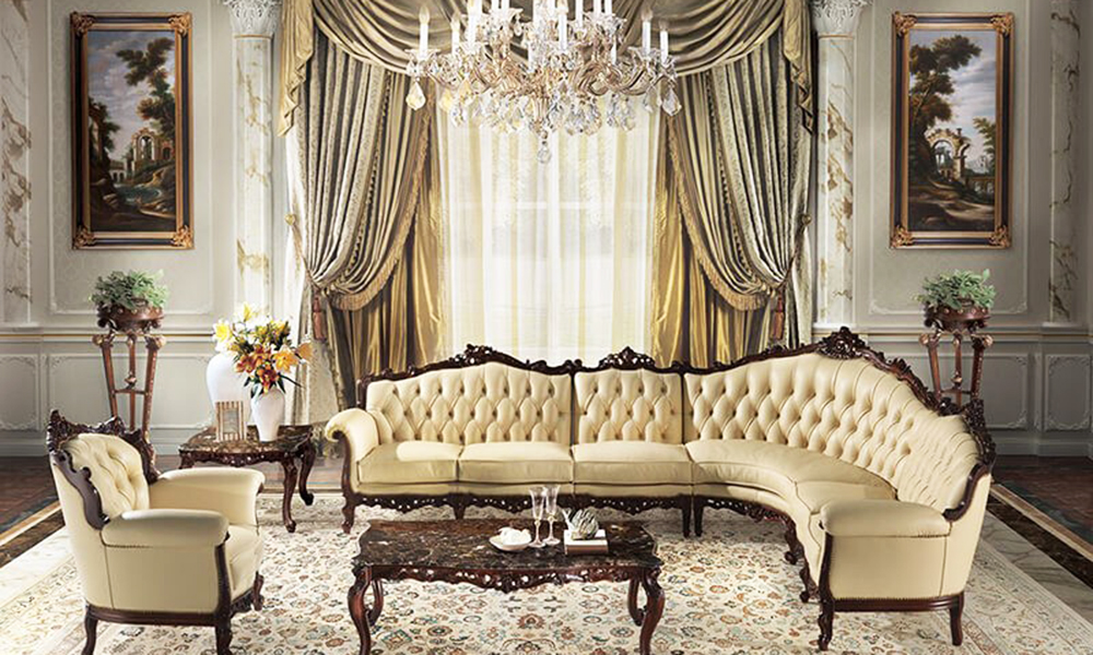 Mẫu sofa chữ L phong cách tân cổ điển